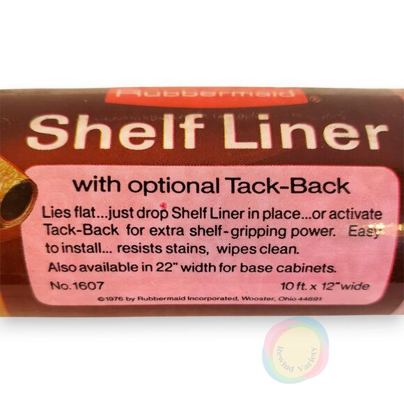 Vintage NOS 1976 Rubbermaid Shelf Liner Orange Groovy Floral MCM Tack Back 10' - Picture 7 of 11